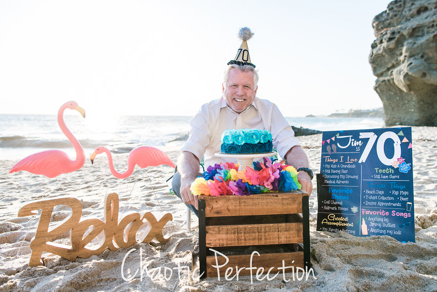 I Made My Dad Do A Cake Smash For His 70th Birthday