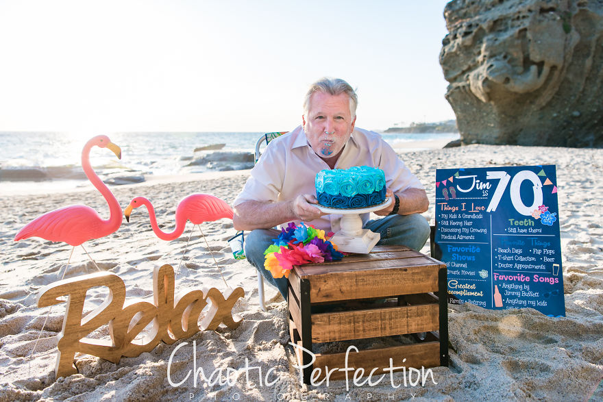 I Made My Dad Do A Cake Smash For His 70th Birthday