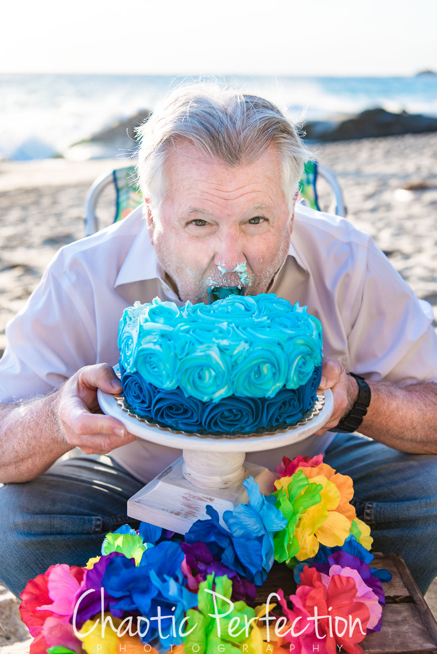 I Made My Dad Do A Cake Smash For His 70th Birthday