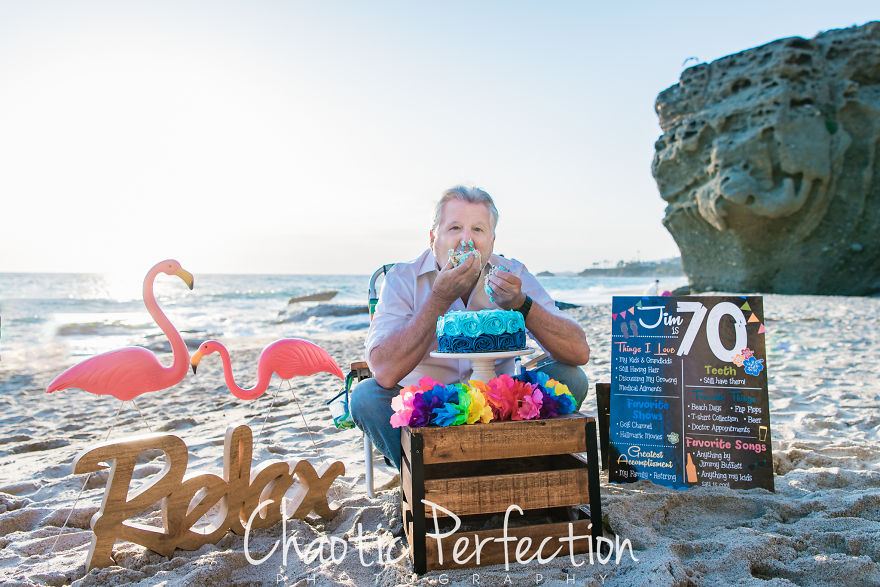 I Made My Dad Do A Cake Smash For His 70th Birthday