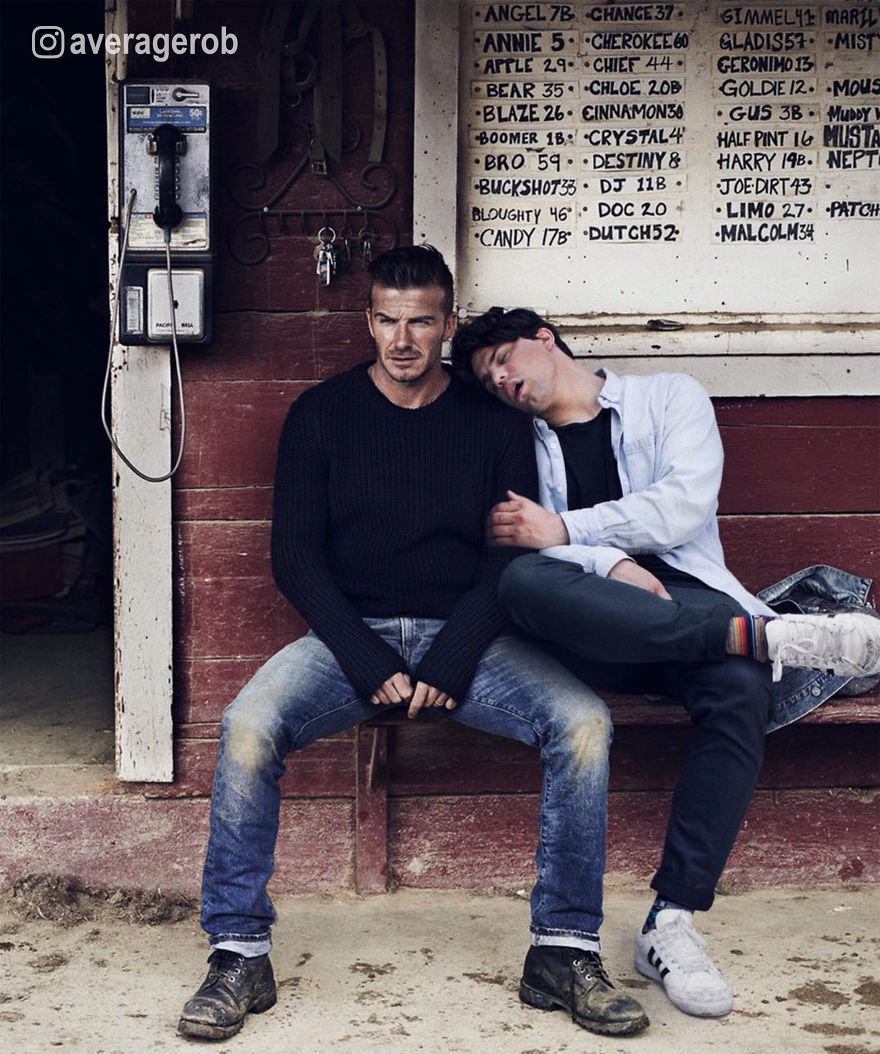 Annoyed David Beckham Taking Care Of A Passed Out Rob Annoyed David Beckham Taking Care Of A Passed Out Rob