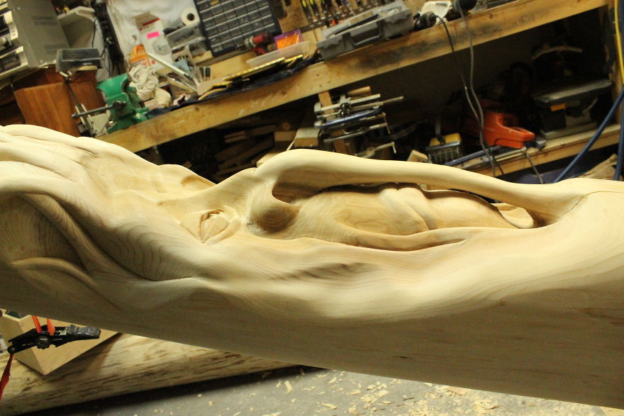 Two 10 Foot Tall Carved Cedar Posts Complete With Attitude Two 10 Foot Tall Carved Cedar Posts Complete With Attitude