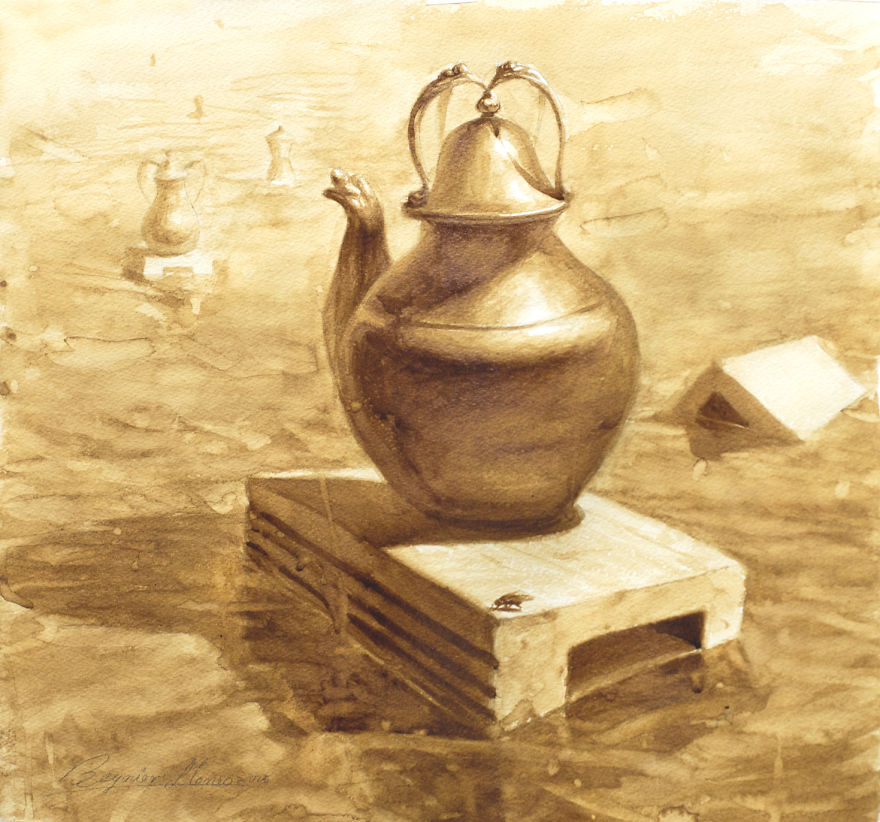 Paintings Using Coffee By Reynier Llanes