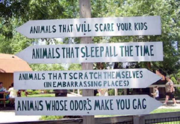 Funny Zoo Sign