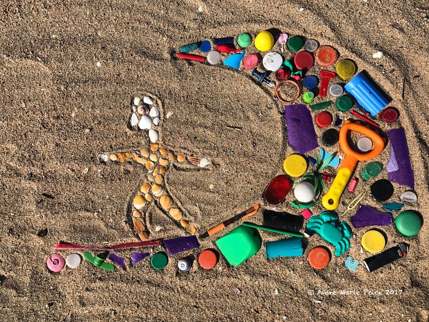 I Create Beach Mosaic Art With A Message