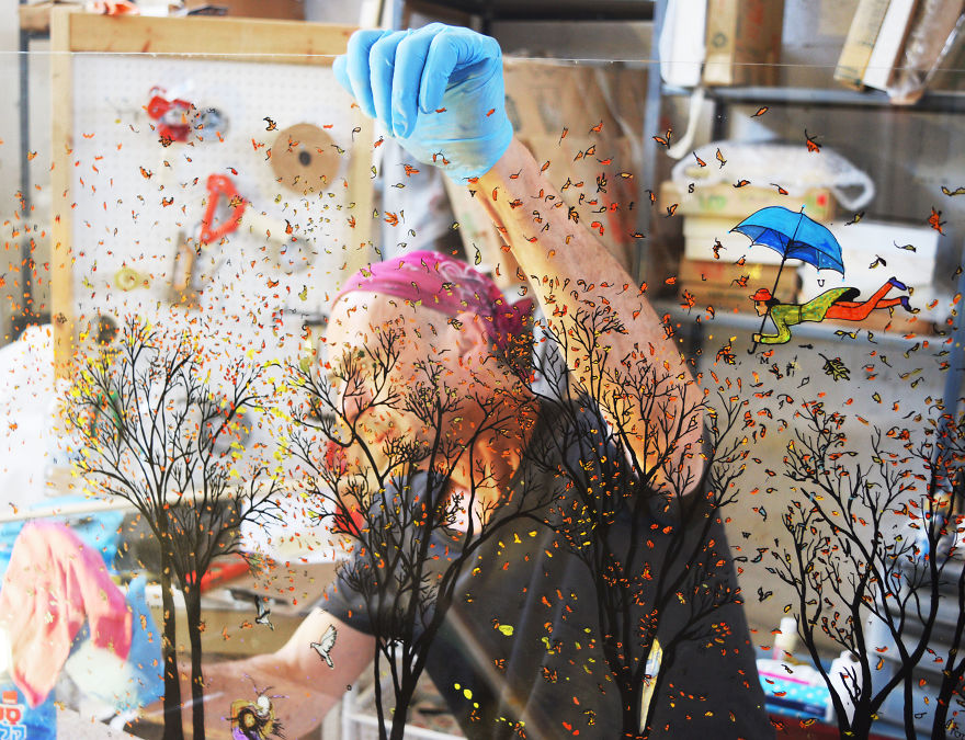 I Use Innovative Technique Of Painting On Glass… In 3D I Use Innovative Technique Of Painting On Glass… In 3D