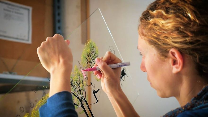 I Use Innovative Technique Of Painting On Glass… In 3D I Use Innovative Technique Of Painting On Glass… In 3D