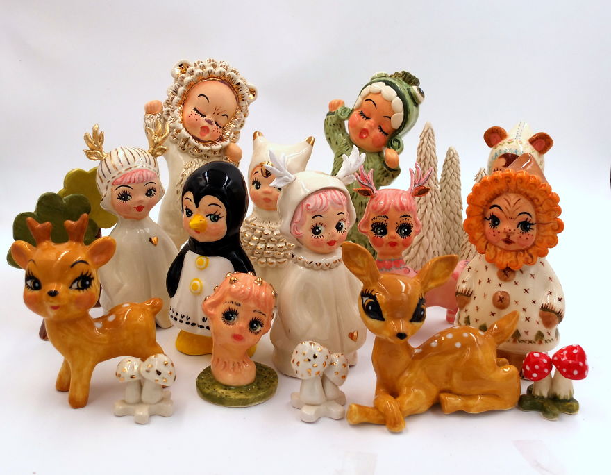 I Create Ceramic Dolls Inspired By Vintage Figurines