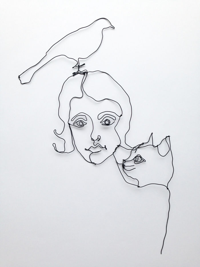 I Make All Kind Of Wire Portraits: Humans, Animals And Plants