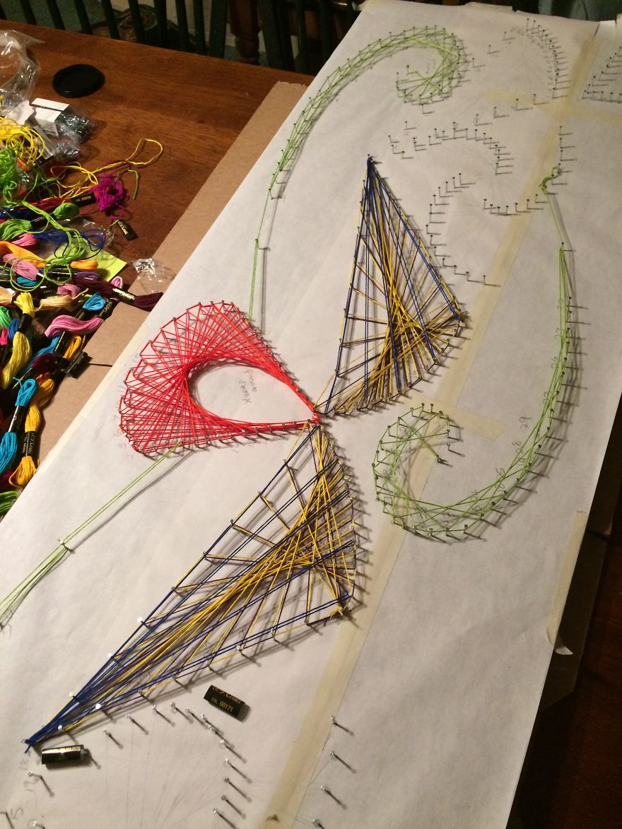 I Tried Abstract Geometrical String Art And The Result Is Slightly Hypnotic