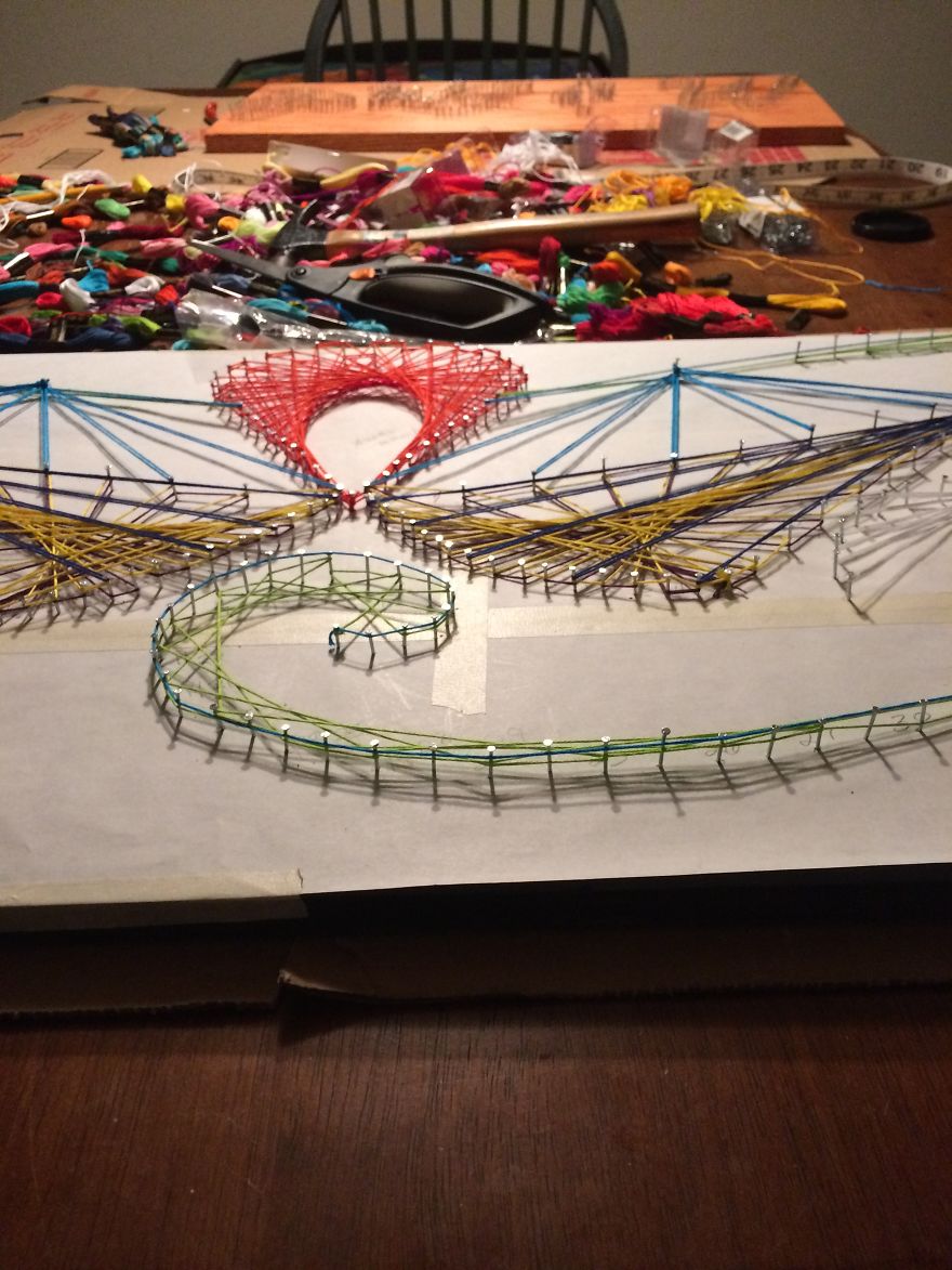 I Tried Abstract Geometrical String Art And The Result Is Slightly Hypnotic