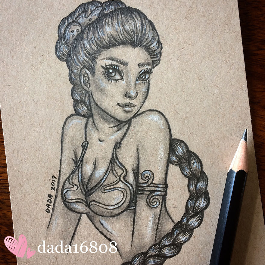 I Missed Carrie Fisher So I Drew Few Portraits Of Princess Leia