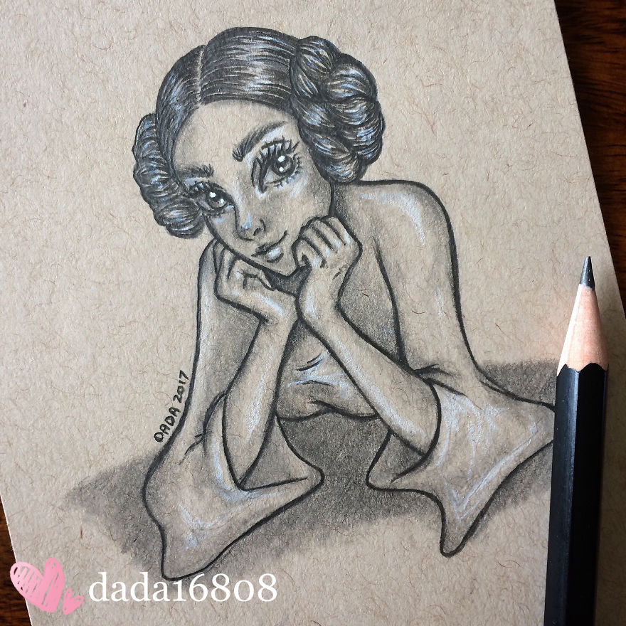 I Missed Carrie Fisher So I Drew Few Portraits Of Princess Leia