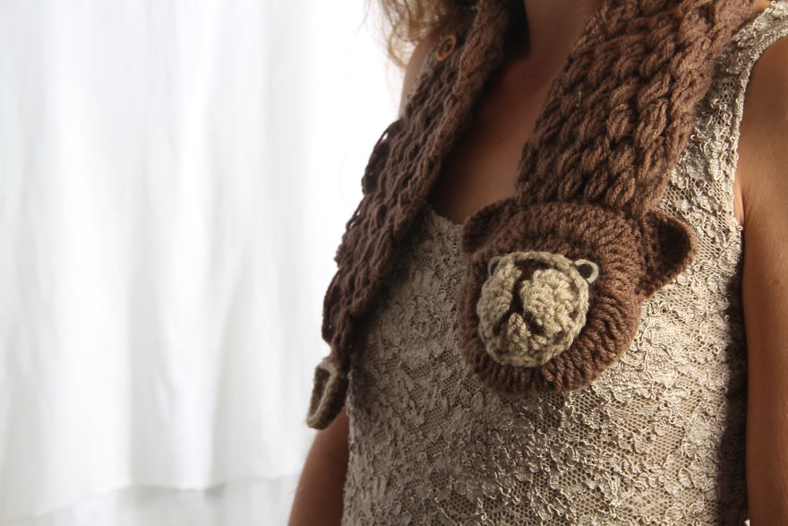 I've Created Those Crocheted Fashion Accessories Of Wild Animals To Increase Awareness To The Injustice Done To Animals In The Fur And Hunting Industry I've Created Those Crocheted Fashion Accessories Of Wild Animals To Increase Awareness To The Injustice Done To Animals In The Fur And Hunting Industry