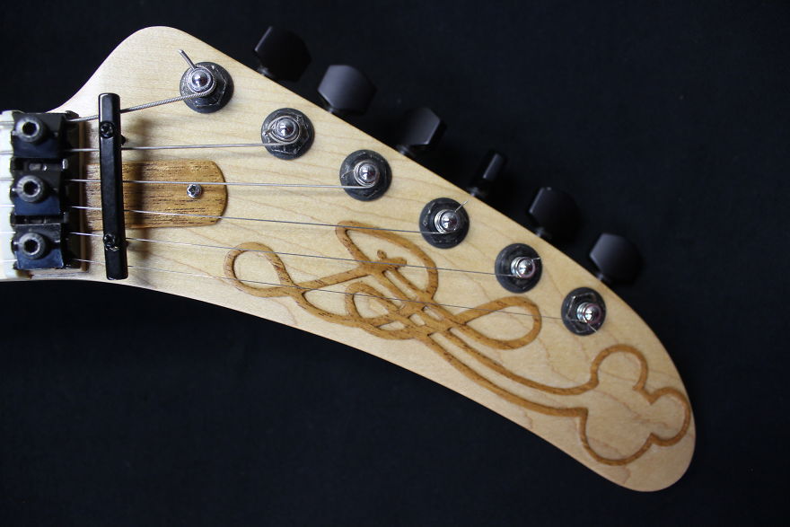 This Is My "Disney Guitar" Handmade And Carved Out Of Mahogany And Maple