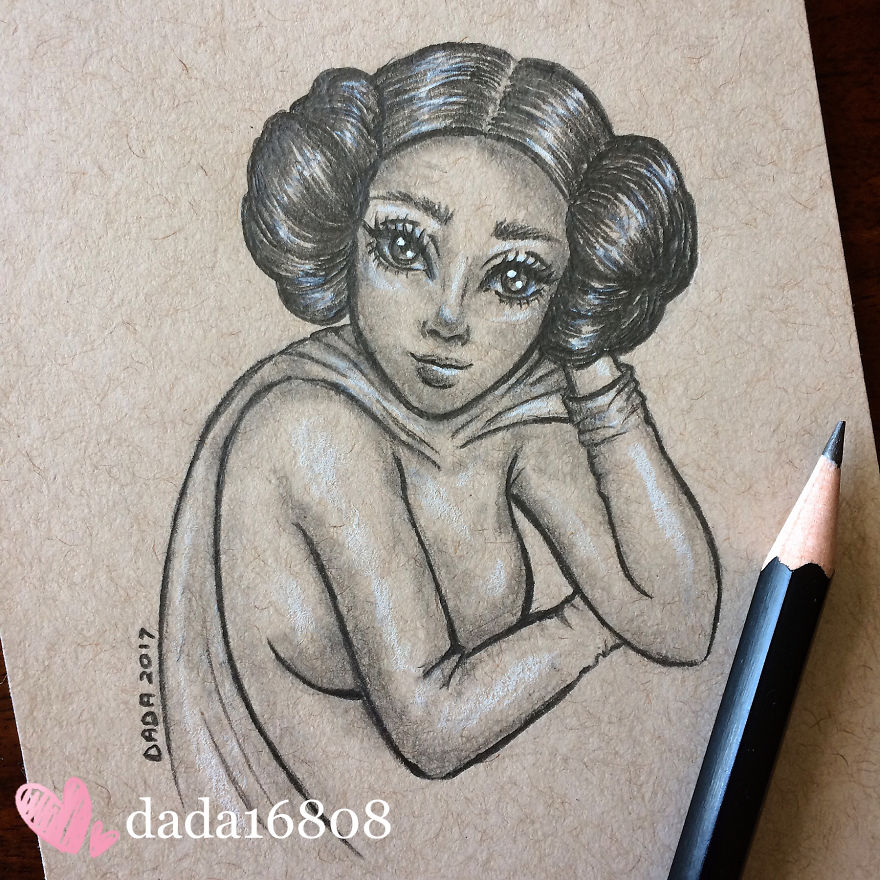 I Missed Carrie Fisher So I Drew Few Portraits Of Princess Leia