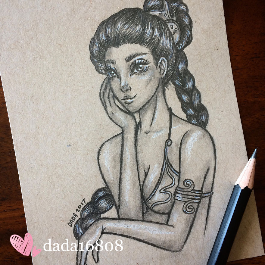 I Missed Carrie Fisher So I Drew Few Portraits Of Princess Leia