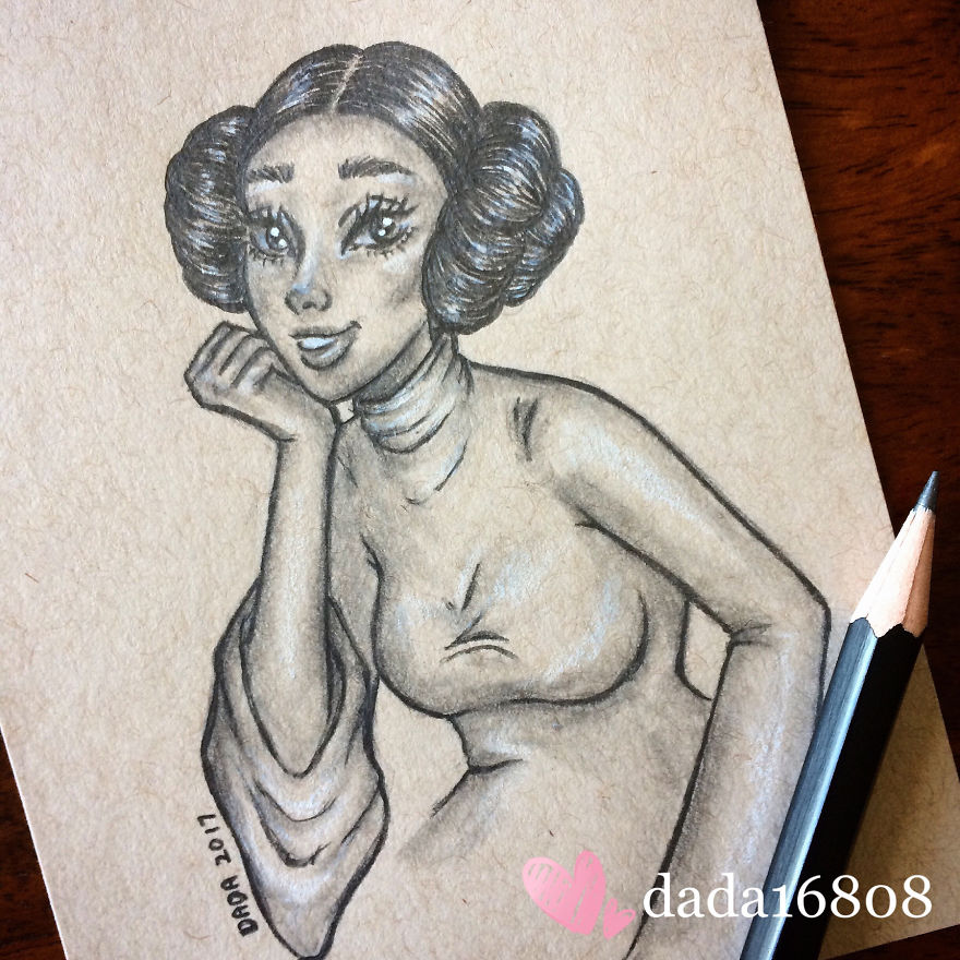 I Missed Carrie Fisher So I Drew Few Portraits Of Princess Leia