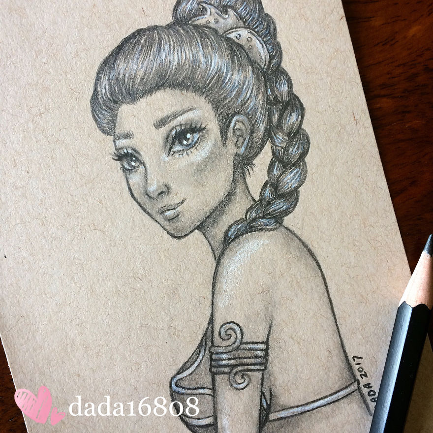 I Missed Carrie Fisher So I Drew Few Portraits Of Princess Leia