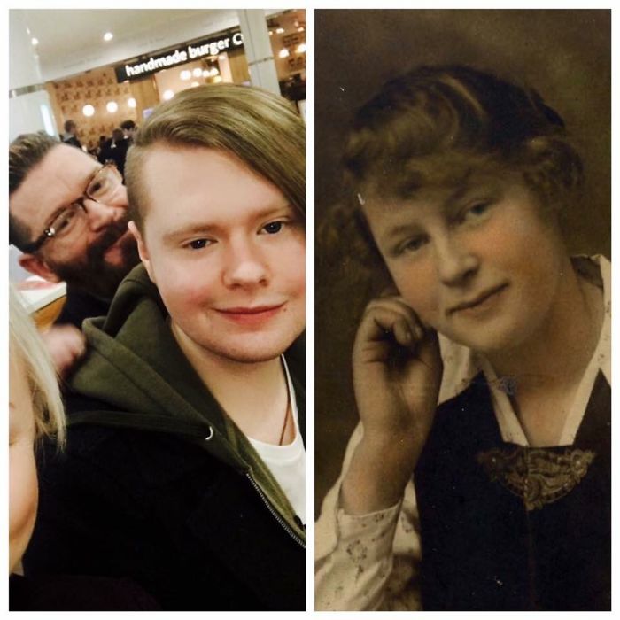 Grt. Grandson 2017 And Grt. Grandmother 1919, Both Age 18