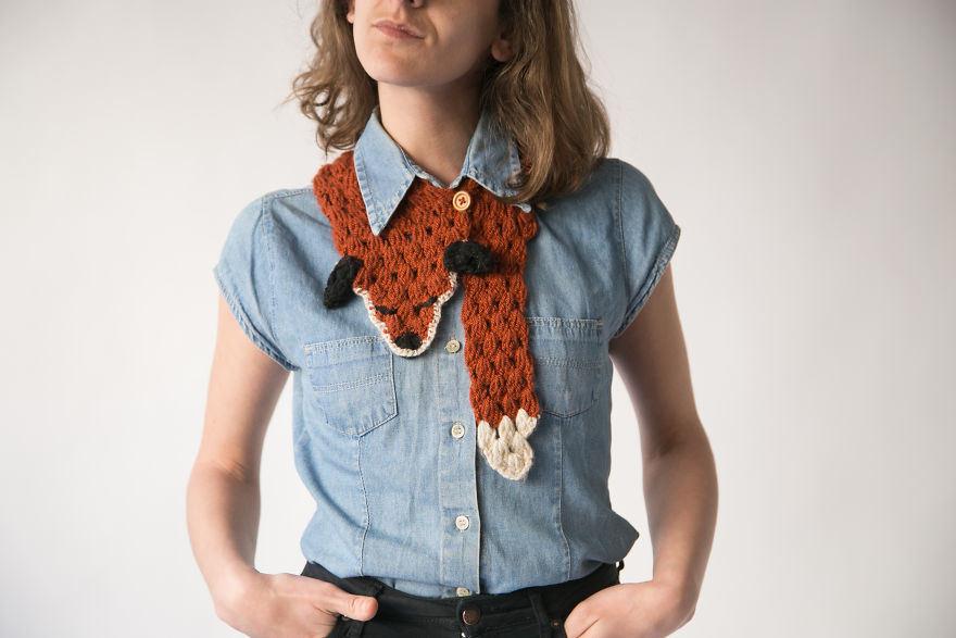 I've Created Those Crocheted Fashion Accessories Of Wild Animals To Increase Awareness To The Injustice Done To Animals In The Fur And Hunting Industry