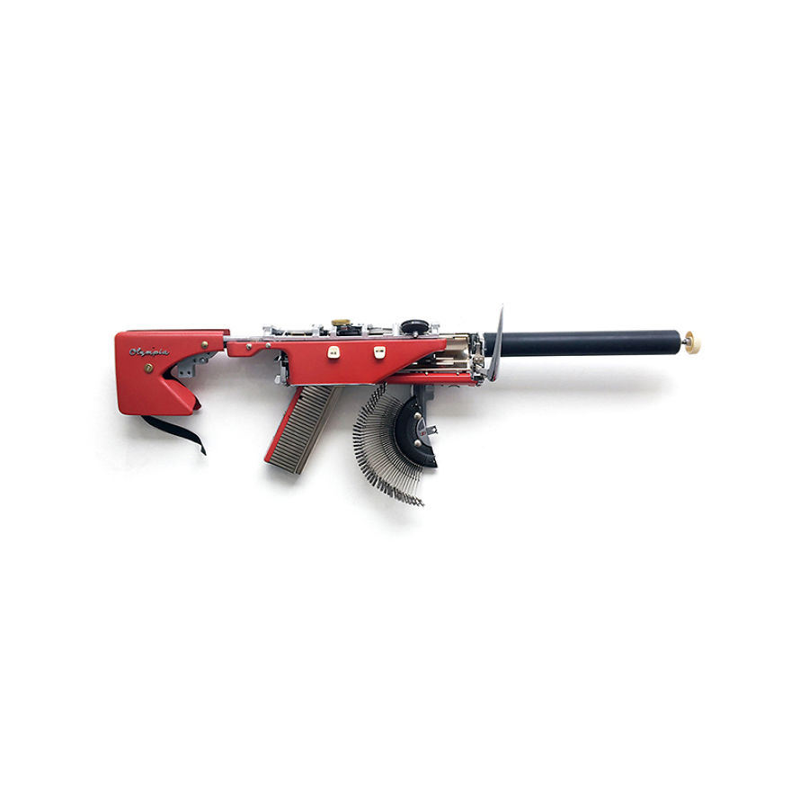 Artist Makes These Guns From Old Typewriters Artist Makes These Guns From Old Typewriters