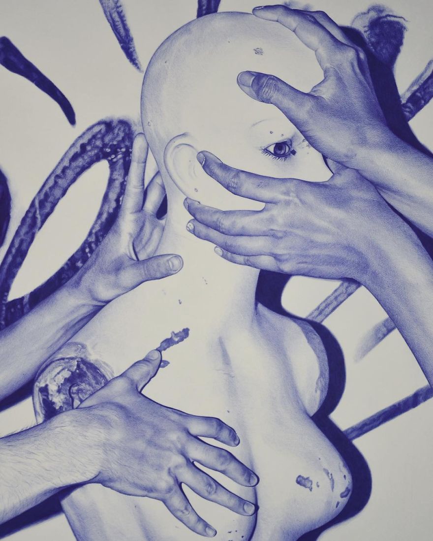 Realistic Drawings With A Ballpoint Pen