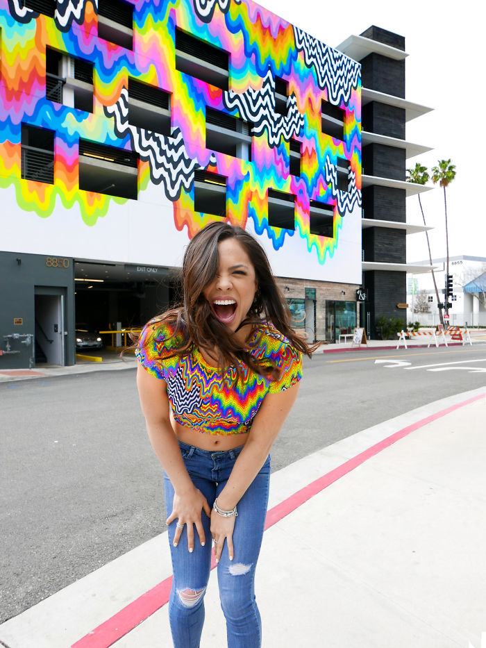Jen Stark Mural At Platform In Culver City, Ca