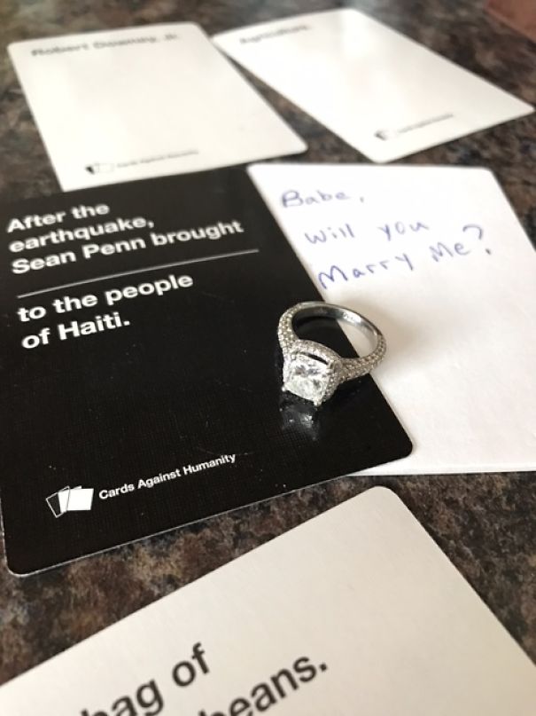 Surprise Marriage Proposal And Pregnancy Announcement During Cards Against Humanity Game