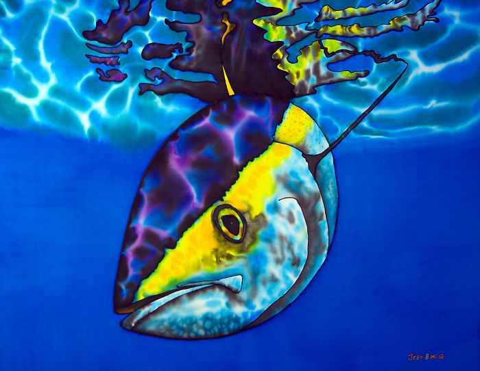 I Created This Piece Using Silk Paints And Cold Wax On Habotai Silk