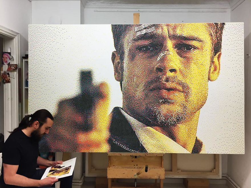 Turkish Artist Recreates Movie Scenes Using Thousands Of Small Colored Dots Turkish Artist Recreates Movie Scenes Using Thousands Of Small Colored Dots