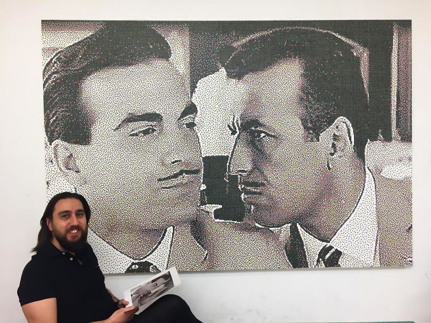 Turkish Artist Recreates Movie Scenes Using Thousands Of Small Colored Dots Turkish Artist Recreates Movie Scenes Using Thousands Of Small Colored Dots