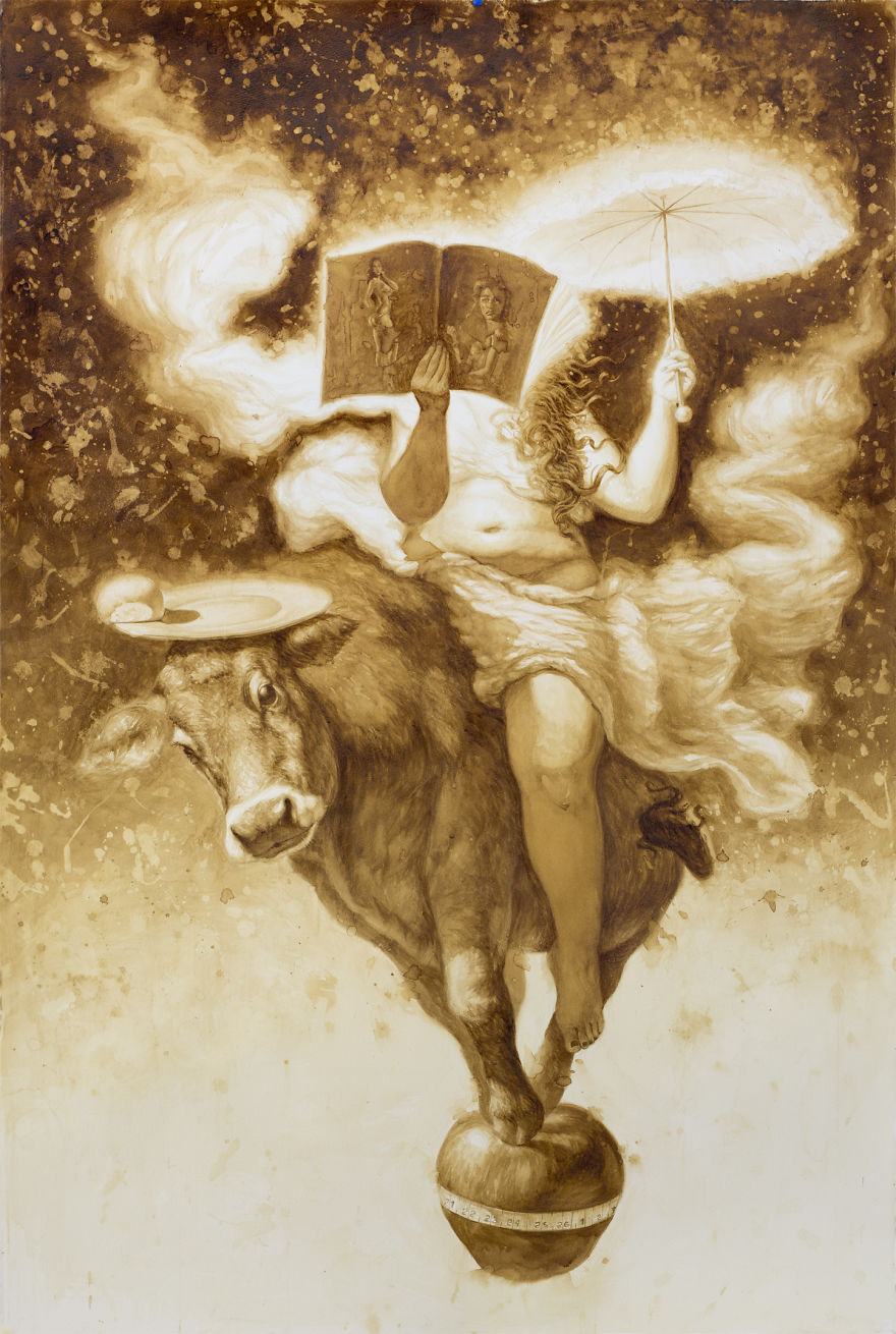 Paintings Using Coffee By Reynier Llanes