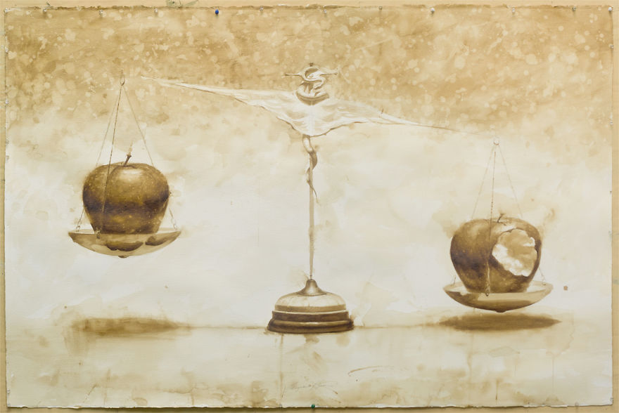 Paintings Using Coffee By Reynier Llanes