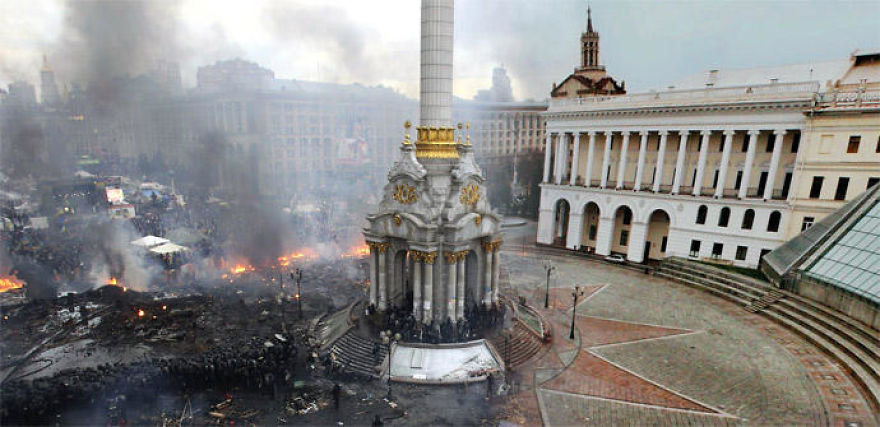 Photographs Show "Before" And "After" The Destruction. Photographs Show "Before" And "After" The Destruction.