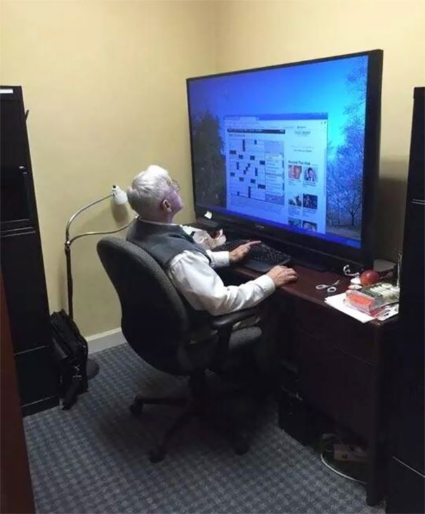 Grandpa Knows How To Buy A Monitor