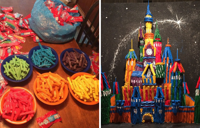 2 Foot Tall Candy Castle Made Out Of Twizzlers