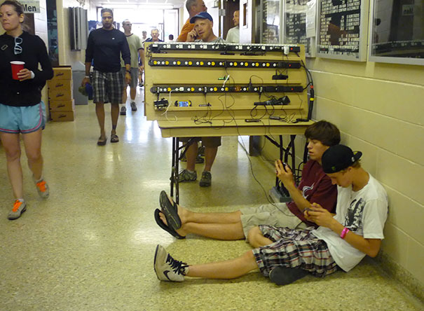 Cell Phone Charging Station In High School