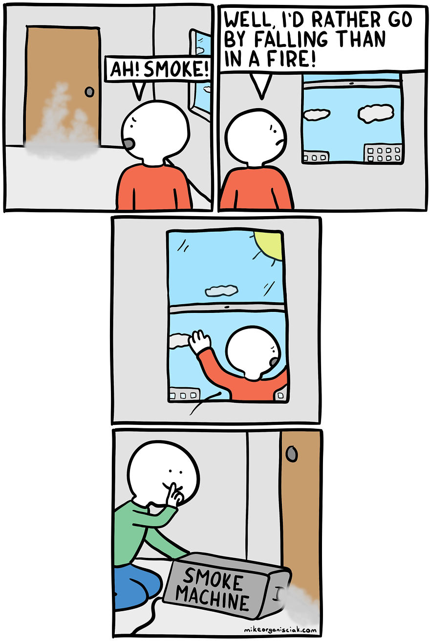 Comcis about the smoke machine 