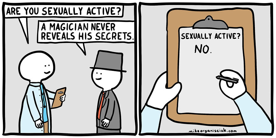 Comics about magicians' s****l activity