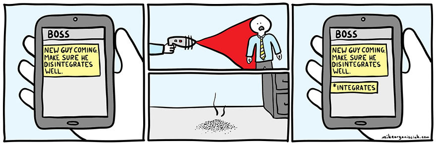 Comics about new employee 