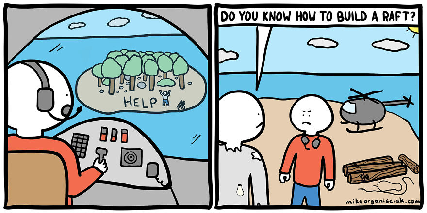 Comics about man on the desert island