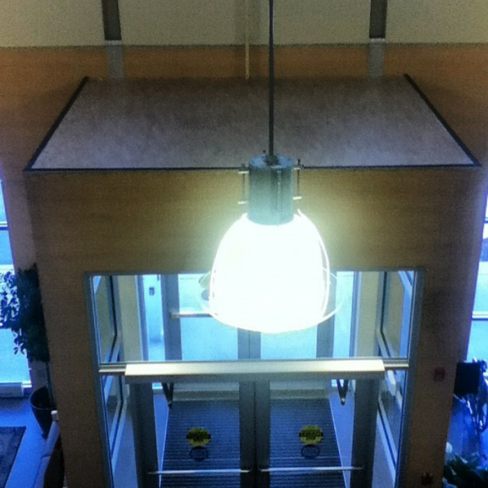 Almost 3 Years In This Building And Just Realized This Light Wasn't Lined Up With The Center Of The Doors