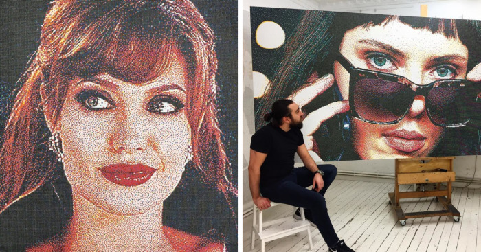 Turkish Artist Recreates Movie Scenes Using Thousands Of Small Colored Dots