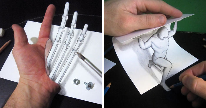 Italian Artist Brings His 3D Drawings To Life By Making Them Leap Off The Paper