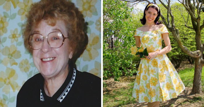 I Turned My Grandma’s Kitchen Wallpaper Into A Spring Dress To Preserve Priceless Childhood MemoriesI Turned My Grandma’s Kitchen Wallpaper Into A Spring Dress To Preserve Priceless Childhood Memories