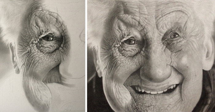 Belgian Artist Drew An Incredible Portrait Of An Elder Lady