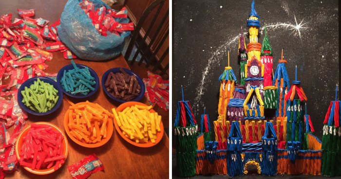 2 Foot Tall Candy Castle Made Out Of Twizzlers