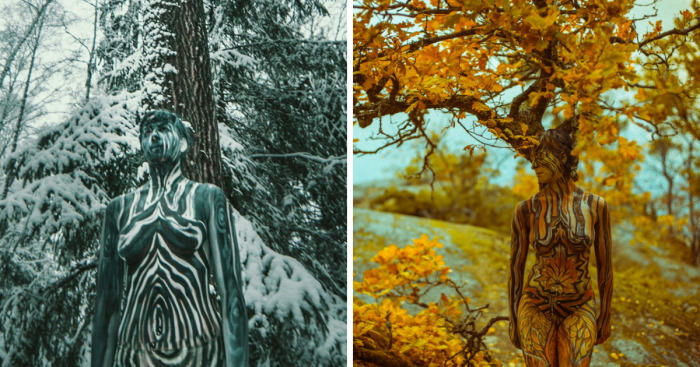 Bodypainting That Speaks About Human And Nature Relationship By Artist Vilija Vitkute