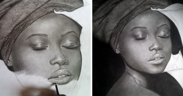 Check Out How I Drew This Beautiful Lady’s Portrait In 200 Hours With Pencil